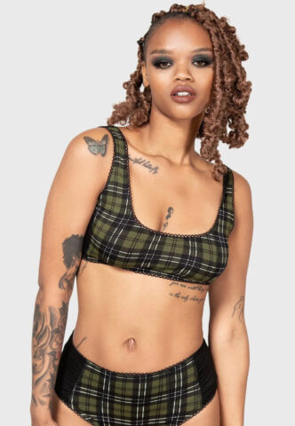 Killstar – Autumn Lights Green – BH – Grün – S – 95 % Viskose, 5 % Elastan