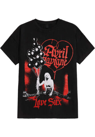 Avril Lavigne – Love Sux Balloons – T-Shirt – Schwarz – M – 100% Baumwolle