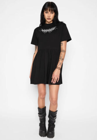 Mary Wyatt – Azra Smock Black – Kleid – Schwarz – Large – 100% Baumwolle
