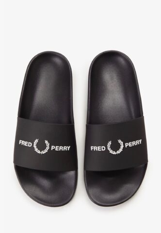 Fred Perry – Branded Black – Badelatschen – Schwarz – EU 42 – 100% Polyurethan