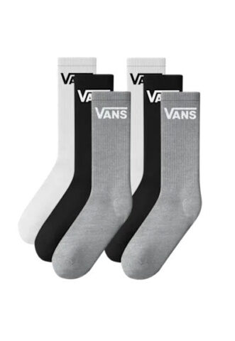Vans – Classic Crew Pack Of 6 White/Black/Heart – Socken – Schwarz – M – 74% Baumwolle, 14% Polyester, 8% Nylon, 4% Elastan