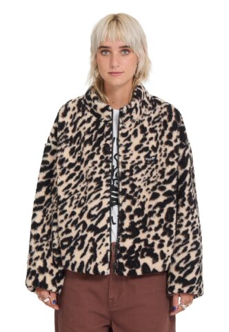 Volcom – Wylding Out Sherpa Animal Print – Jacke – Braun – M – 100% Polyester