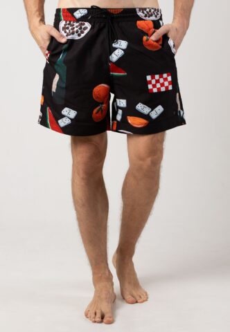 Carhartt WIP – Slater Swim Isis Maria Dinner Print/Black – Board Shorts – Schwarz – M – 100% Polyester