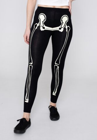 Banned Apparel – Glow In The Dark Skeleton Black – Leggings – Schwarz – S – 95 % Viskose, 5 % Elastan
