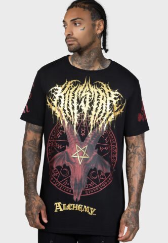 Killstar x Alchemy England – Baphomet Zisurrû Black – T-Shirt – Schwarz – M – 100% Baumwolle