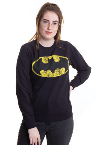 Batman – Distressed Logo – Sweater – Schwarz – S – 100% Baumwolle