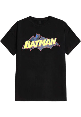 Batman – Retro Logo – T-Shirt – Schwarz – L – 100% Baumwolle