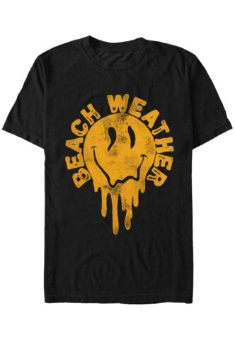 Beach Weather – Smiley – T-Shirt – Schwarz – L – 100% Bio-Baumwolle