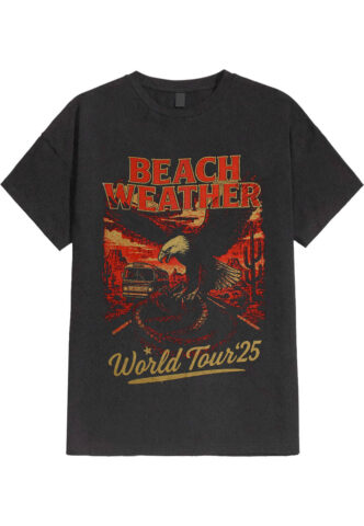 Beach Weather – Tour 2025 Stone Washed Black – T-Shirt – Schwarz – L – 100% Bio-Baumwolle