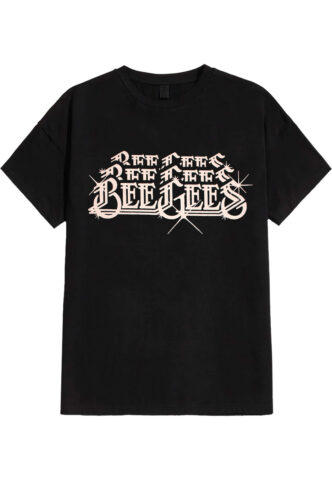 Bee Gees – Stacked Logo – T-Shirt – Schwarz – XL – 100% Baumwolle