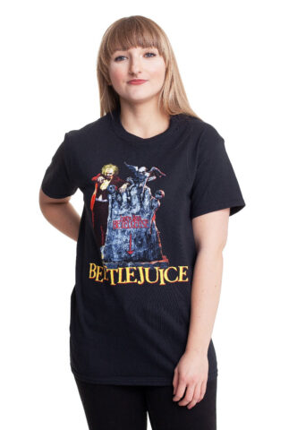 Beetlejuice – Here Lies – T-Shirt – Schwarz – S – 100% Baumwolle
