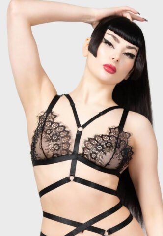Killstar – Belina Black – BH – Schwarz – M – 100% Polyamid