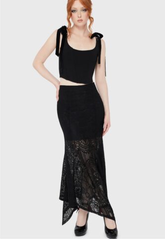 Killstar – Belladonna Lace Black/Ivory – Rock – Schwarz – M – 100% Polyamid