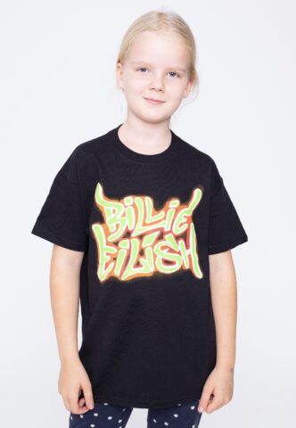 Billie Eilish – Graffiti Kids – T-Shirt – Schwarz – 7-8 Years – 100% Baumwolle
