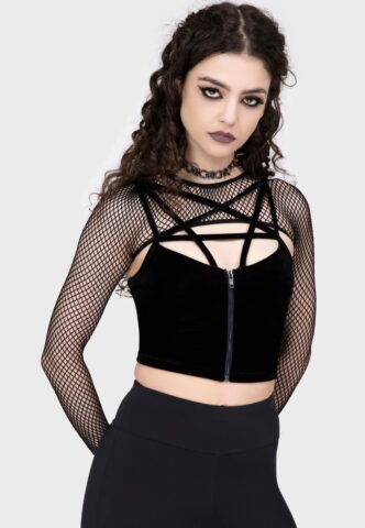 Killstar – Bite Me Fishnet – Bolero – Schwarz – Onesize – gid://shopify/Metaobject/55958765805