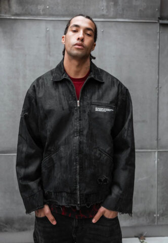 Stay Cold Apparel – Black Anvil Distressed Black – Jeansjacke – Schwarz – XXL – 100% Baumwolle