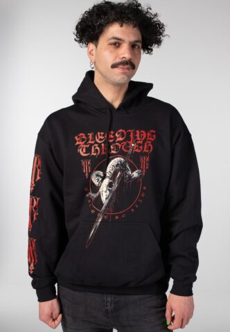 Bleeding Through – Ram Skull – Hoodie – Schwarz – M – 50% Baumwolle, 50% Polyester
