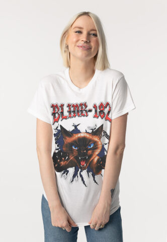 Blink 182 – Cheshire Cat White – T-Shirt – Weiß – L – 100% Baumwolle