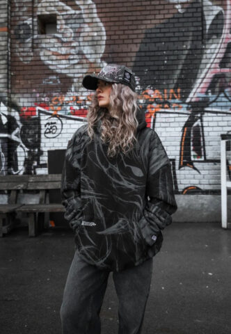 Stay Cold Apparel – Bloodmoon Heavy Oversized Black – Hoodie – Schwarz – XXL – 100% Baumwolle