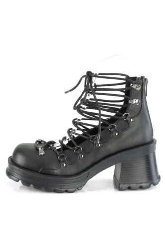 DemoniaCult – Bratty 32 Black – High Heels – Schwarz – EU 37 – Synthetic/Textile/Gummi