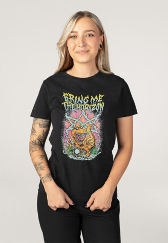 Bring Me The Horizon – Smoking Dinosaur – T-Shirt – Schwarz – L – 100% Baumwolle