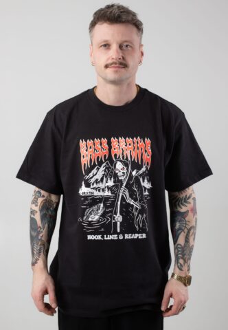 Brixton – Bass Brains Reaper Black – T-Shirt – Schwarz – XL – 100% Baumwolle