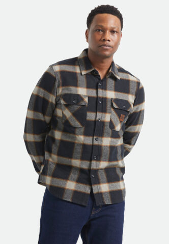 Brixton – Bowery Flannel Black/Cream – Hemd – Schwarz – L – 60% Baumwolle, 23% Polyester, 17% Polyacryl