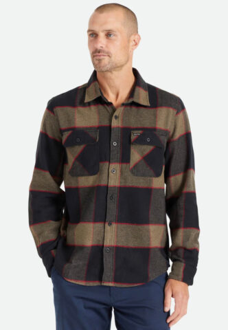 Brixton – Bowery Flannel Heather Grey/Charcoal – Hemd – Grau – XL – 60% Baumwolle, 23% Polyester, 17% Polyacryl