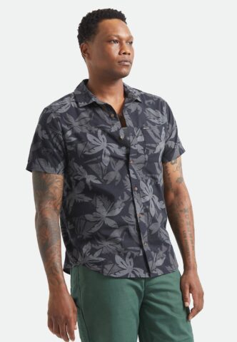 Brixton – Charter Print Black/Trooper/Future Grey Palm – Hemd – Schwarz – L – 59% Baumwolle, 39% Polyester, 2% Elastan