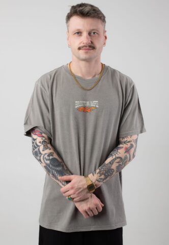 Brixton – Hardee Cinder Worn Wash – T-Shirt – Braun – M – 100% Baumwolle
