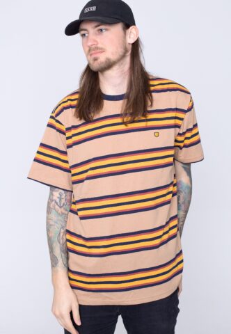 Brixton – Hilt Shield Tan/Golden Glow/Navy – T-Shirt – Orange – S – 60% Baumwolle, 40% Polyester