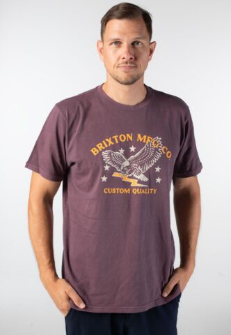 Brixton – Lamont Port Worn Wash – T-Shirt – Weinrot – M – 100% Baumwolle