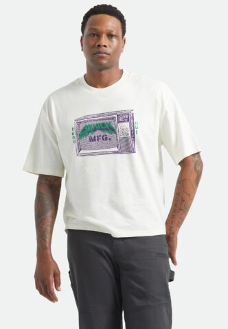 Brixton – Tune Out Cream – T-Shirt – Beige – S – 100% Baumwolle
