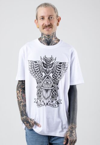Brutal Knack – Illuminati White – T-Shirt – Weiß – XXL – 100% Bio-Baumwolle