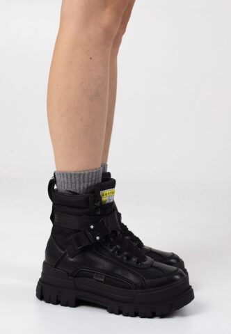 Buffalo – Aspha Com1 Vegan Nappa/Nylon Black – Girl Schuhe – Schwarz – EU 40 – Textile, Synthetic/Textile/Gummi
