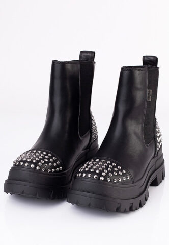Buffalo – Aspha Chelsea Pin Vegan Nappa Black/Silver – Chelsea Boots – Schwarz – EU 40 – Synthetic/Textile/Gummi