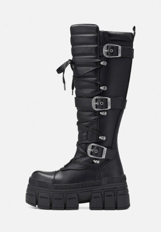Buffalo – Gospher Biker Hi Vegan Nappa Black – Girl Schuhe