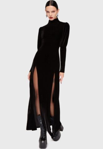 Killstar – By The Candlelight Black – Kleid – Schwarz – XL – 95% Polyester, 5% Elastan