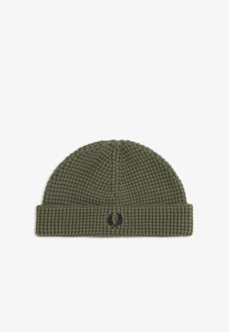 Fred Perry – Waffle Laurel Wreath Green – Beanie – Grün – Onesize – 85% Baumwolle, 15% Polyester