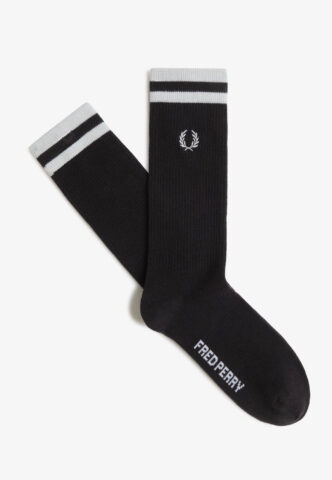 Fred Perry – Tipped Sports Black/Snow White – Socken – Schwarz – XS/S – 78% Baumwolle, 20% Polyamid, 2% Elastan
