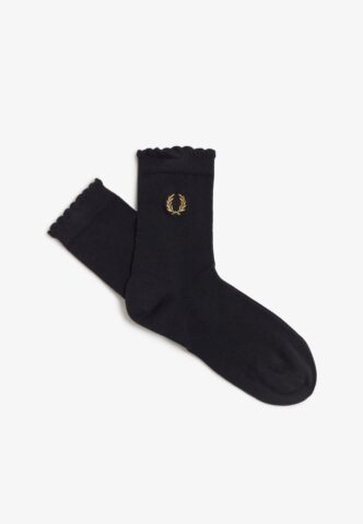 Fred Perry x Amy Winehouse – Amy Lettuce Edge Black – Socken – Schwarz – S/M – 81% Baumwolle, 15% Polyamid, 4% Elastan