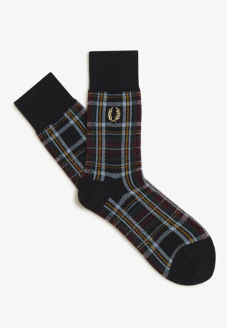 Fred Perry – Tartan Black – Socken – Schwarz – XS/S – 68% Baumwolle, 20% Polyamid, 12% Polyester