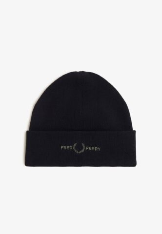 Fred Perry – Graphic FLP Navy/Silver Blue – Beanie – gid://shopify/Metaobject/122014793965 – Onesize – 79% Baumwolle, 21% Polyamid