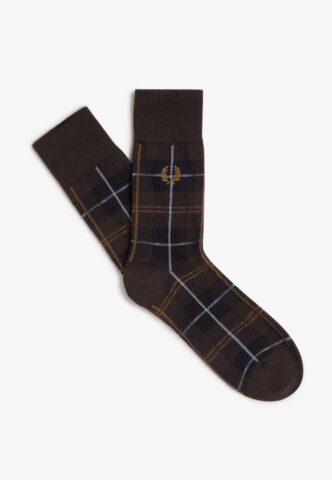 Fred Perry – Tartan Rich Brown – Socken – Braun – S/M – gid://shopify/Metaobject/268984418541