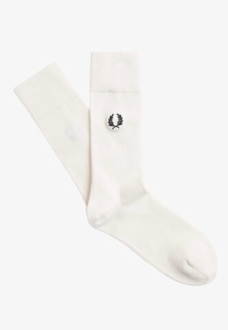 Fred Perry – Classic Laurel Wreath Snowwhite/Black – Socken – Weiß – S/M – 86% Baumwolle, 13% Polyamide, 1% Elastane