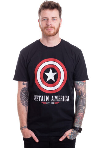 Captain America – Logo – T-Shirt – Schwarz – L – 100% Baumwolle