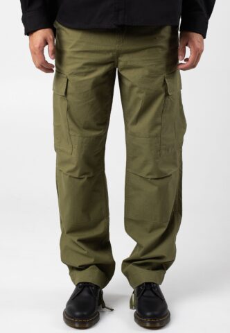 Carhartt WIP – Regular Cargo Rinsed Capulet – Hose – Grün – W28 / L32 – 100% Baumwolle