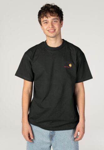 Carhartt WIP – American Script Raven – T-Shirt – Grün – XL – 100% Bio-Baumwolle