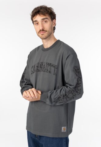 Carhartt WIP – Camo Snake Garment Dyed Black – Longsleeve – Schwarz – M – 100% Bio-Baumwolle