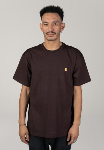 Carhartt WIP – Chase Palisander/Gold – T-Shirt – Braun – S – 100% Baumwolle